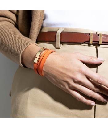 Bracelet cuir orange |  U'TURN TRIPLE 50-70% off 