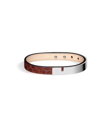 Bracelet cuir python bordeaux | U'TURN.9 destockage