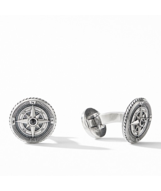 David Yurman Men's Maritime Compass Cufflinks with Center Black Diamond online