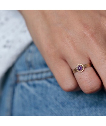 Bague vintage solitaire améthyste Paris Déstockage Promo