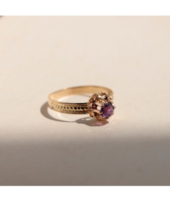 Bague vintage solitaire améthyste Paris Déstockage Promo