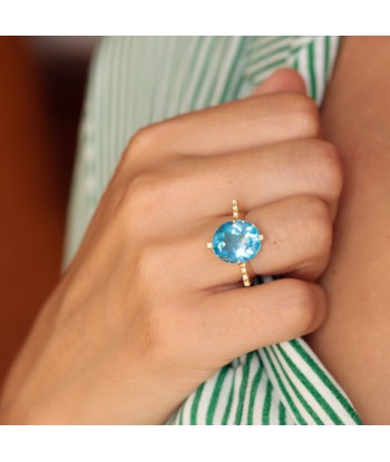 Bague XXL topaze et diamants à prix réduit toute l'année