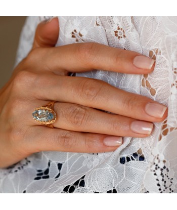 Bague navette pierre bleue livraison et retour toujours gratuits