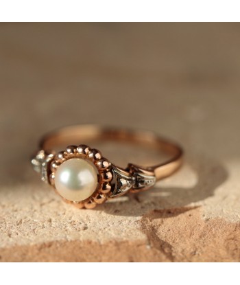 Bague 2 ors perle de culture JUSQU'A -70%! 