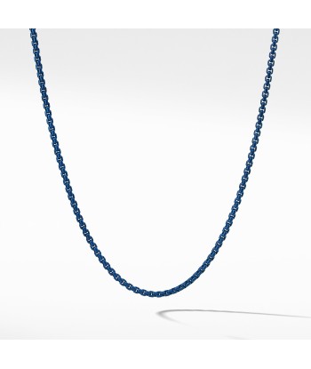 David Yurman Box Chain Necklace in Blue Acrylic 4MM Economisez 