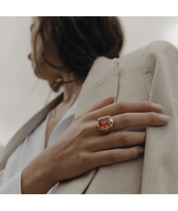 Bague vintage pierre rouge taille émeraude suggérées chez