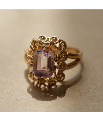 Bague vintage améthyste taille émeraude store