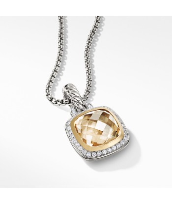 David Yurman Albion 11MM Pendant with Champagne Citrine and Diamonds with 18K Gold le concept de la Pate a emporter 