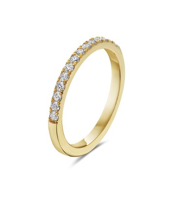 14k Gold Ladies Light Scoop Wedding Band with Diamonds Half Way Around - DR01110 pas cheres