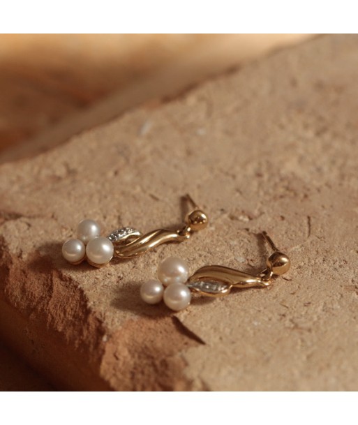 Boucles d’oreilles pendantes anciennes trois perles votre restaurant rapide dans 