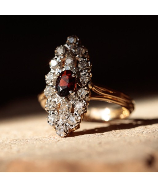 Bague marquise vintage grenat et diamants vous aussi creer 