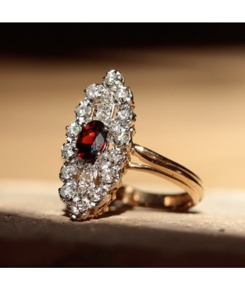 Bague marquise vintage grenat et diamants vous aussi creer 