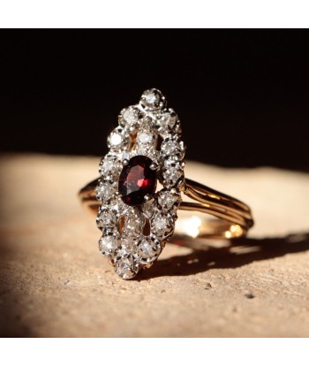 Bague marquise vintage grenat et diamants vous aussi creer 