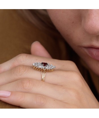 Bague marquise vintage grenat et diamants vous aussi creer 