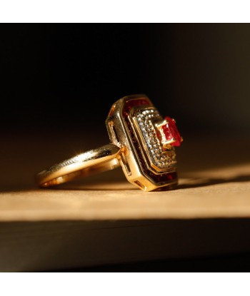 Bague vintage années 80' rubis diamants votre