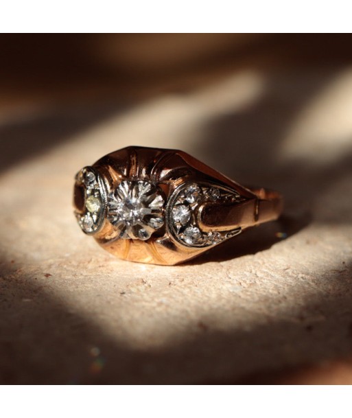 Bague vintage mini tank diamant Fin de série