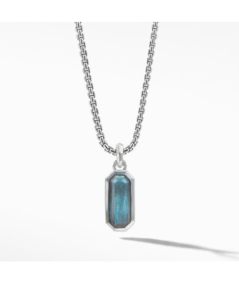 David Yurman Cable Collectibles Emerald Cut Amulet with Labradorite brillant des détails fins