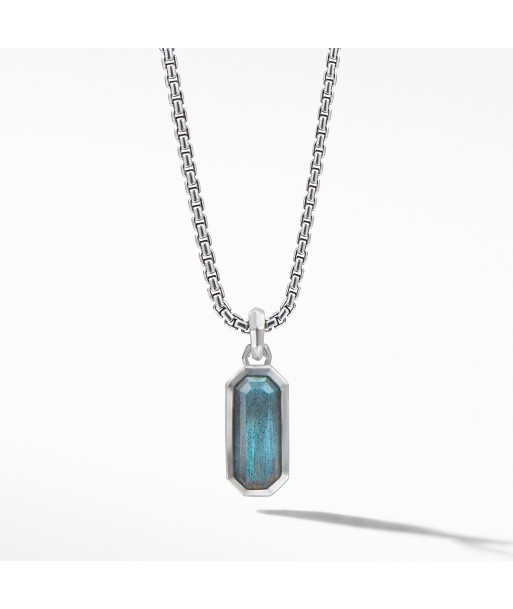 David Yurman Cable Collectibles Emerald Cut Amulet with Labradorite brillant des détails fins