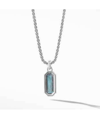 David Yurman Cable Collectibles Emerald Cut Amulet with Labradorite brillant des détails fins