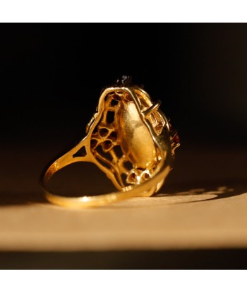 Bague marquise ajourée grenats de votre