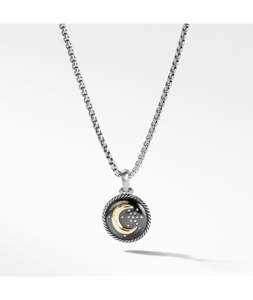 Moon and Star Amulet with Diamonds and 18k Gold soldes