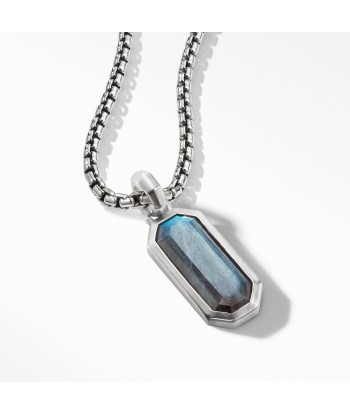 David Yurman Cable Collectibles Emerald Cut Amulet with Labradorite brillant des détails fins