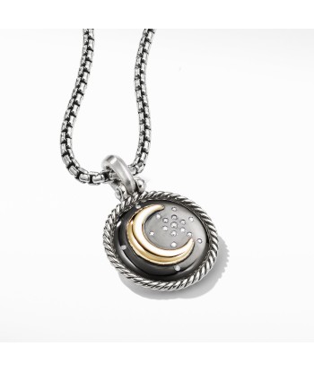 Moon and Star Amulet with Diamonds and 18k Gold soldes