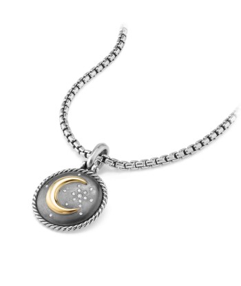 Moon and Star Amulet with Diamonds and 18k Gold soldes