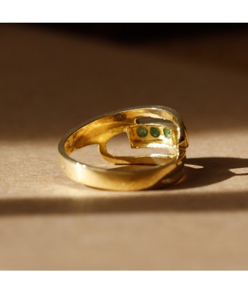 Bague texturée émeraudes de France