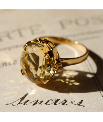 Bague ancienne or 18 carats citrine acheter en ligne