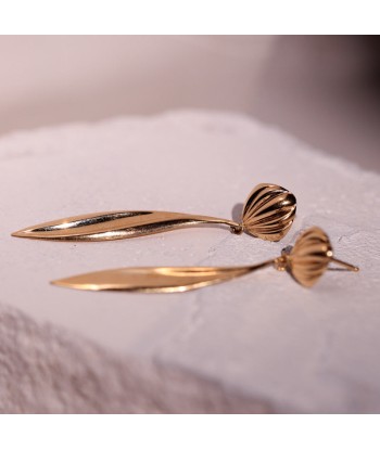 Boucles d'oreilles pendantes feuille Pour