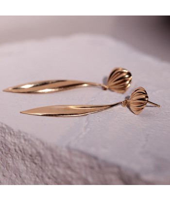 Boucles d'oreilles pendantes feuille Pour