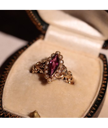 Bague dentelle perles fines et pierre violette online