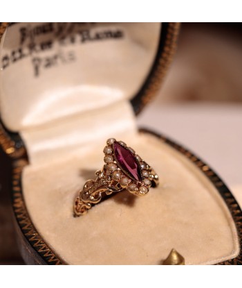 Bague dentelle perles fines et pierre violette online