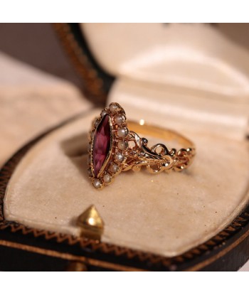 Bague dentelle perles fines et pierre violette online