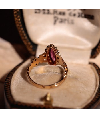 Bague dentelle perles fines et pierre violette online