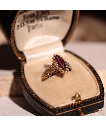 Bague dentelle perles fines et pierre violette online