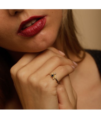 Bague feuillages diamant et saphir ouvre sa boutique