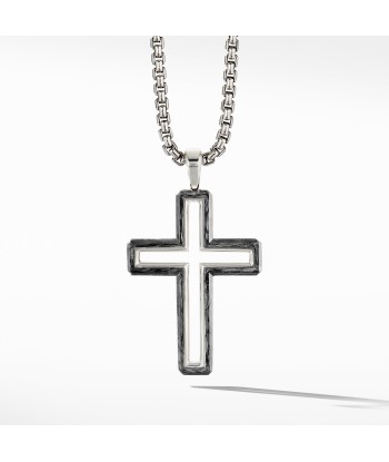 David Yurman Men's Forged Carbon Cross Pendant 37MM online