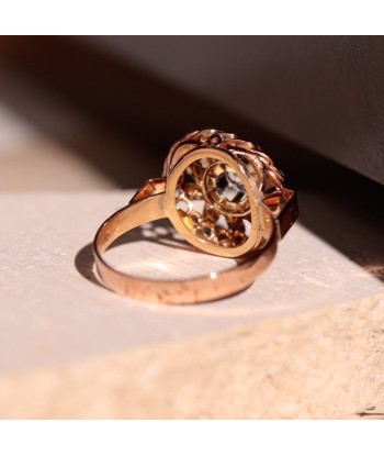 Bague vintage bouton de rose deux ors destockage