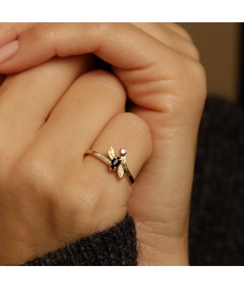 Bague feuillages diamant et saphir ouvre sa boutique