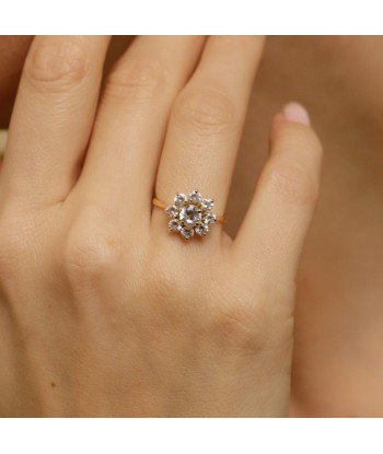 Bague fleur lumineuse zircones Fin de série