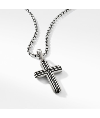 David Yurman Men's Deco Cross Pendant with Pave Black Diamonds Dans la société mordern