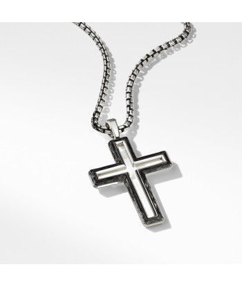 David Yurman Men's Forged Carbon Cross Pendant 37MM online