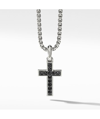 David Yurman Men's Cross Pendant with Pave Black Diamonds 23MM en linge