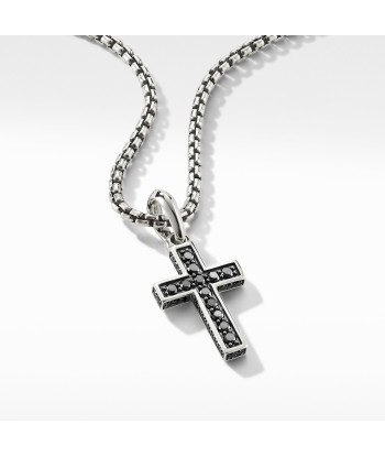 David Yurman Men's Cross Pendant with Pave Black Diamonds 23MM en linge