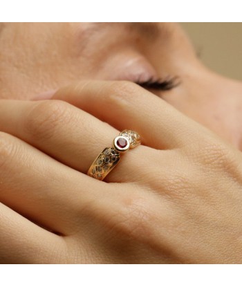 Bague vintage ronde rubis et diamants 50% de réduction en Octobre 2024