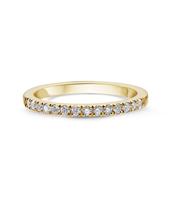 14k Gold Ladies Light Scoop Wedding Band with Diamonds Half Way Around - DR01110 pas cheres