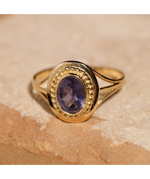 Bague vintage pierre bleue sertie clos online