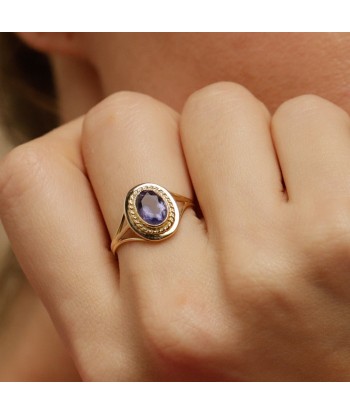 Bague vintage pierre bleue sertie clos online